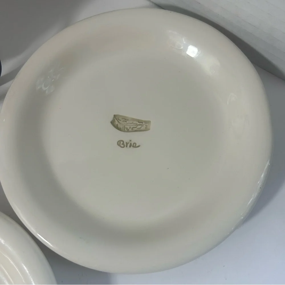 Williams Sonoma White Ceramic Cheese Plate Set of 5 6-1/4x1” Party Brunch